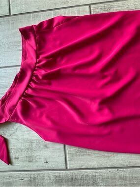 Bright Fuchsia Tie Shoulder Top